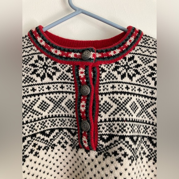 Vintage LL Bean Fair Isle Nordic Wool Sweater Size Small Made in USA - Picture 2 of 4
